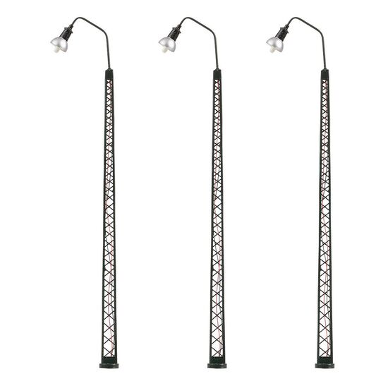 Luminaire LED en arc de mât à grille blanc chaud 3 pièces