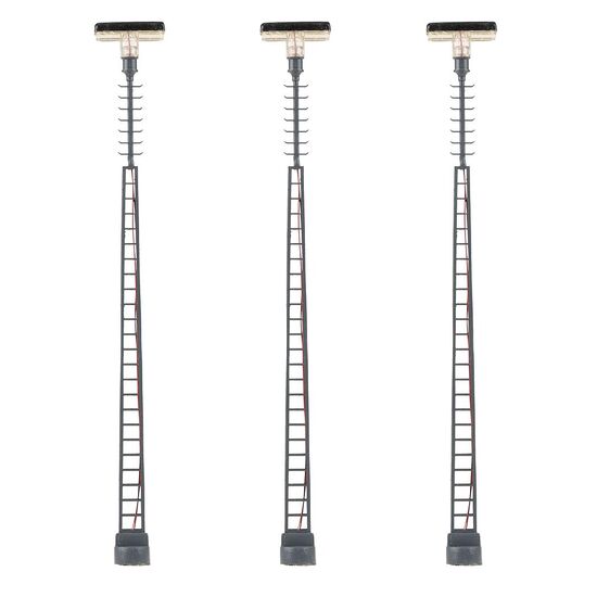 Luminaire LED pour mât à grille blanc chaud 3 pièces