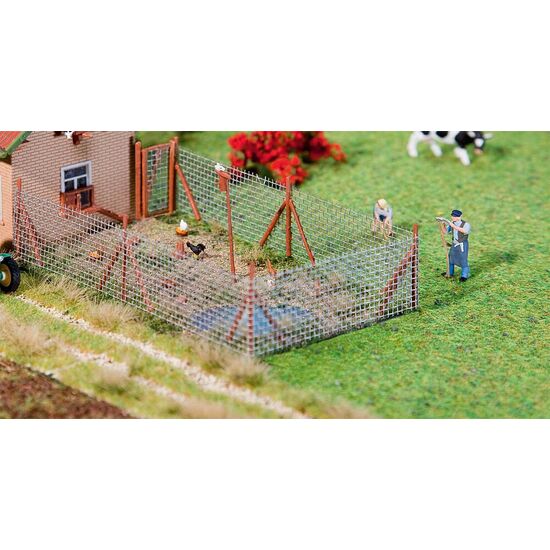 Clôture grillagée avec poteaux en bois 340 mm