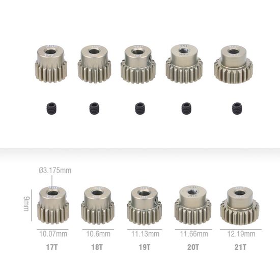 18T 48DP pinion gear 7075 Aluminum  3.175 bore For 1-10 cars, 3 image