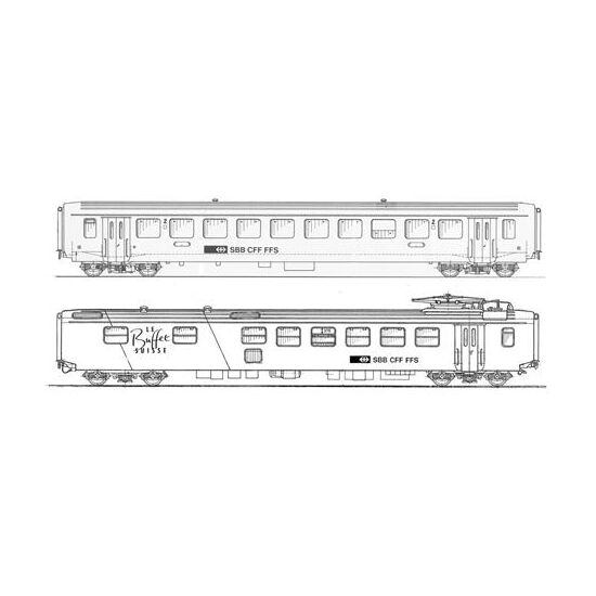 2er Set SBB EW I Wagen, B+ WR le Buffet Suisse SWISS EDITION - EXKLUSIV SCHWEIZ