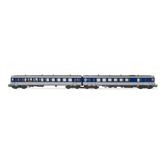 SNCF Dieseltriebwagen XBD 4717 + XRABx 8714 silbrig/blau Logo casquette Ep.IV-V