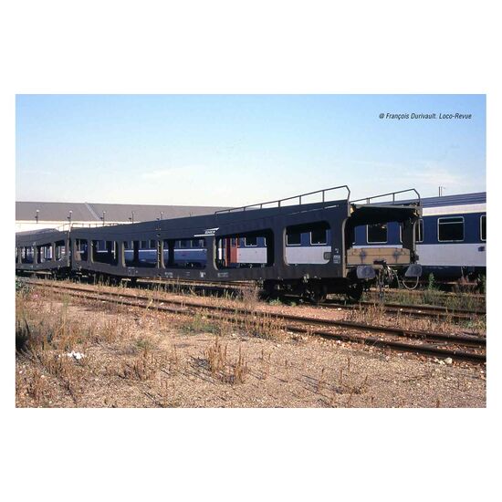 SNCF 2 Wagon de transport de voitures DD DEV 66 DEV vert Ep V, 2 image