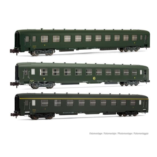 SNCF 3 Reisezugwagen DEV AO A9 2xB10 grün Ep. III, 2 image