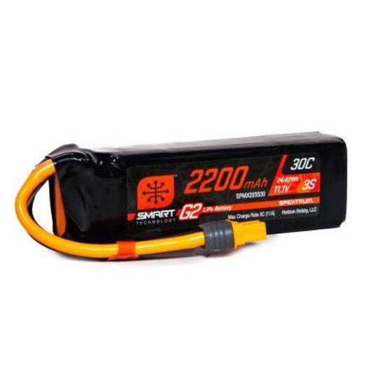 SPMX223S30 2200mAh 3S 11.1V 30C Smart LiPo Battery G2 IC3