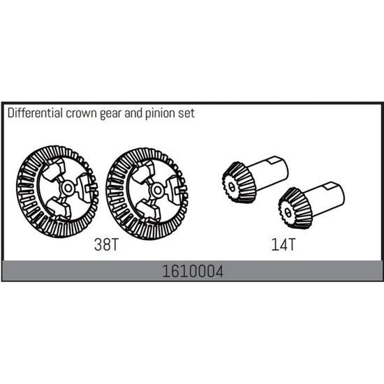 Differential crown gear and pinion set