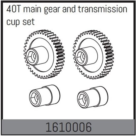 40T main gear and transmission cup set
