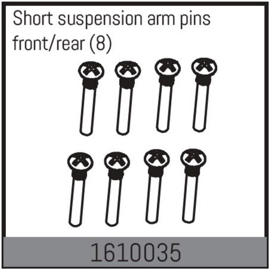 Short suspension arm pins front/rear (8)