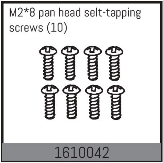 M2*8 pan head selt-tapping screws (10)