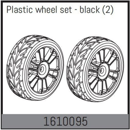 Plastic wheel set - black (2)