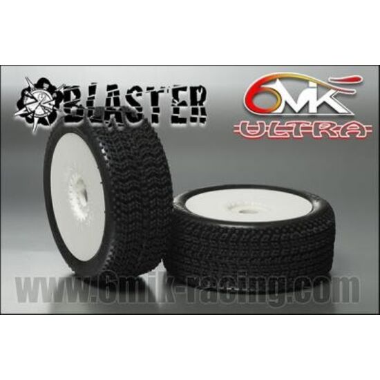 Blaster Tyres in Silver compound glued on rims (Pair) - for Astroturf