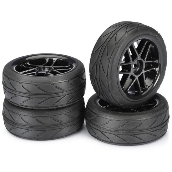 Train de roues Piste  6 battons/Profile  noir 1/10ème (4pcs)