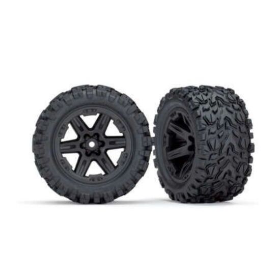 Tires & wheels, assembled, glued (2.8 ') (RXT black wheels, Talon Extreme t ires, foam inserts) (2) (TSM rated)