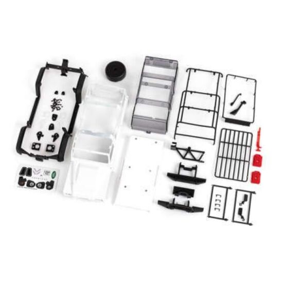 Body, Land Rover Defender, complete ( white, requires painting) (includes g rille, side mirrors, door handles, fe