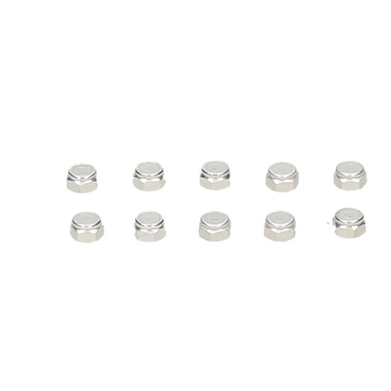 Alu Nylon nut silver 2mm (10pcs)