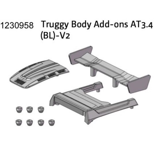 Carrosserie Truggy Pièces rapportées AT3.4(BL)-V2