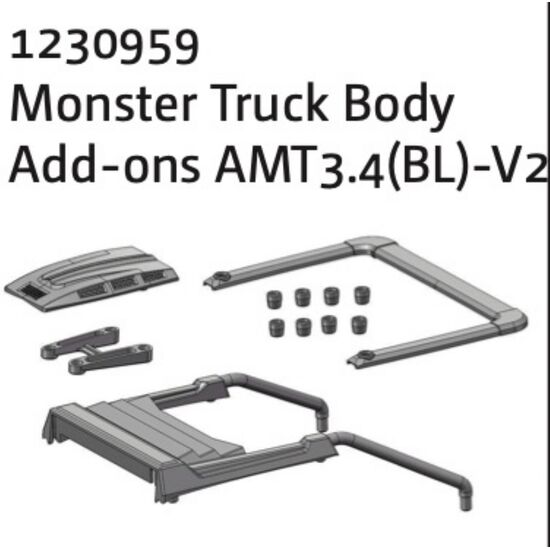 Carrosserie Monster Truck Pièces rapportées AMT3.4(BL)-V2