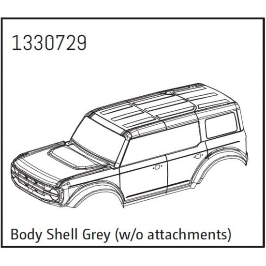 Body Shell grey (w/o attachments) - BronX