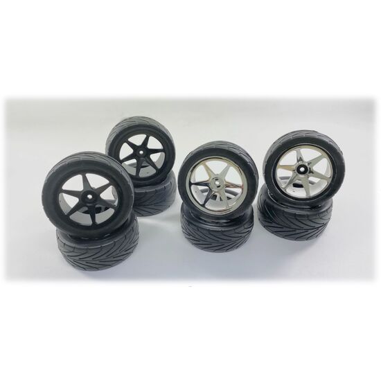 1:10 Buggy Räderset 6 Speichen/Street hinten chrome (2), 2 image