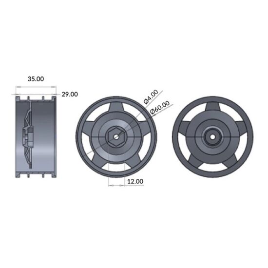 1:10 Aluminium Buggy Wheel Set 2WD rear 12mm Hex (2), 3 image