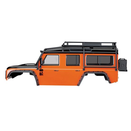 Body, Land Rover Defender, adventure orange (complete with ExoCage, inner fenders, fuel canisters, and jack), 3 image