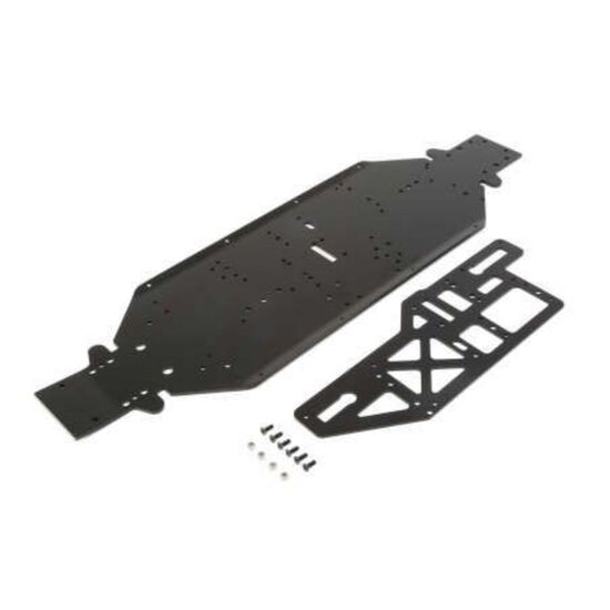 DBXL-E Chassis w/Brace plate, 4mm, Bl ack