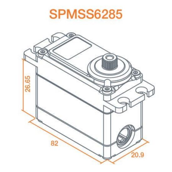 SERVO High Voltage High Torque Metal Gear Race Servo 1/8, 3 image