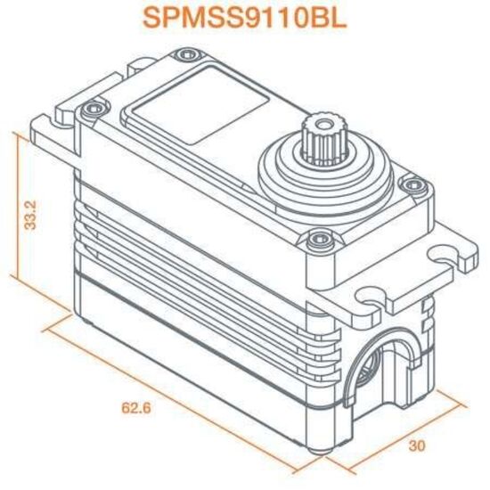 SERVO S9110BL 1/5 Speed Metal Servo, 3 image