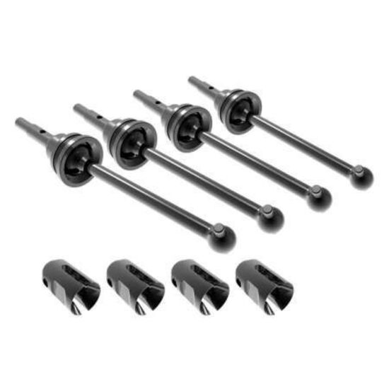 Driveshafts, steel constant-velocity (assembled), front or rear (4)/ drive cups (4)/ screw pins (4)