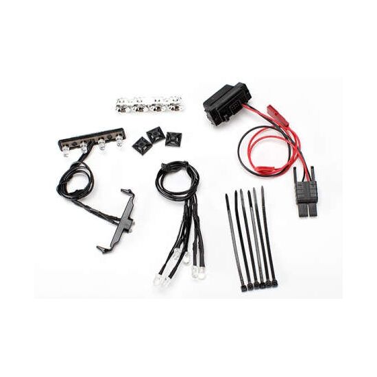 LED light kit, 1/16th Summit (power supply, chrome lightbar, roof light harness (4 clear, 2 red), ch