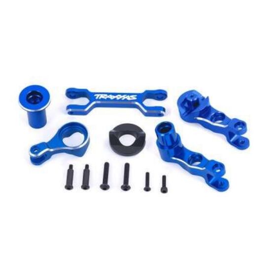 Steering bellcranks (left & right)/ d raglink (6061-T6 aluminum, blue-anodi zed) (fits X-Maxx)