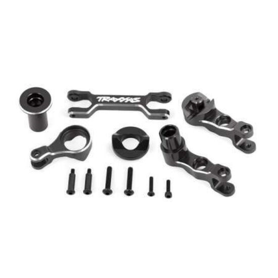 Steering bellcranks (left & right)/ d raglink (6061-T6 aluminum, gray-anodi zed) (fits X-Maxx)