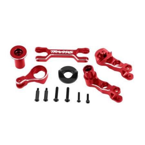 Steering bellcranks (left & right)/ d raglink (6061-T6 aluminum, red-anodiz ed) (fits X-Maxx)