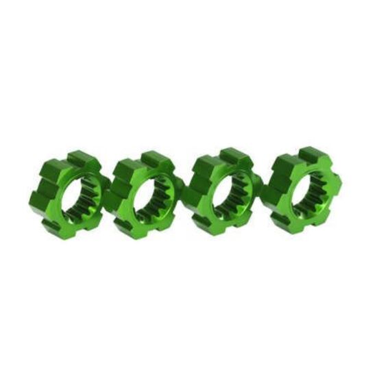 Wheel hubs, hex, aluminum (green-anod ized) (4)