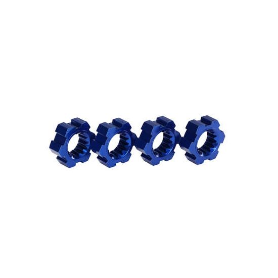 Wheel hubs, hex, aluminum (blue-anodi