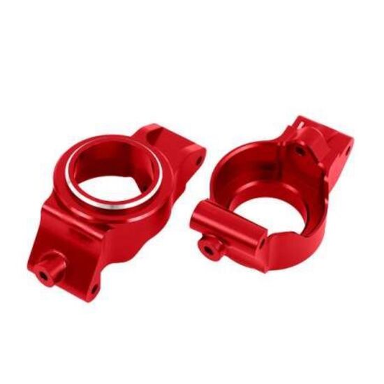 Caster blocks (c-hubs), 6061-T6 alumi num (red-anodized), left & right