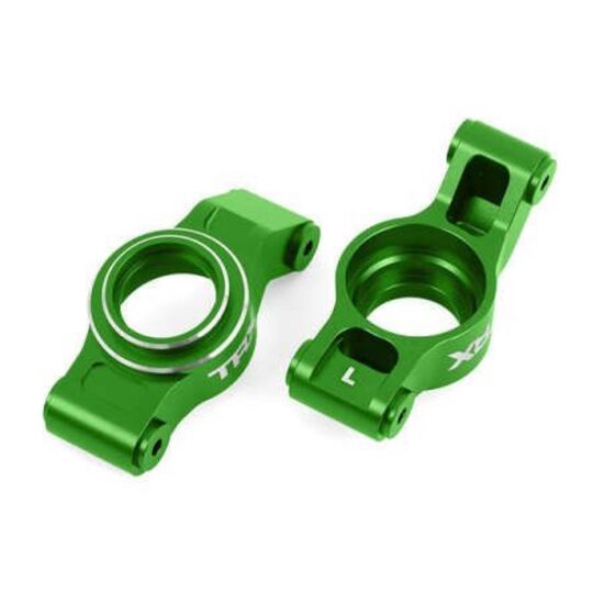 Carriers, stub axle (green-anodized 6 061-T6 aluminum) (left & right)