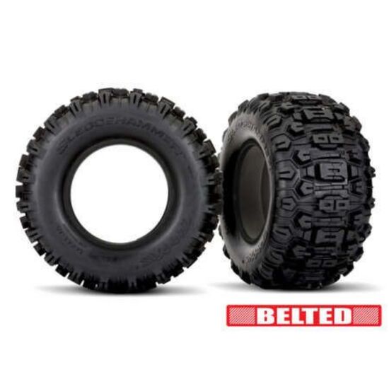Tires, Sledgehammer (belted, dual pro file (4.3' outer, 5.7' inner)) (left & right)/ foam inserts (2)