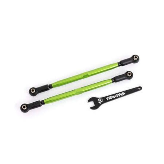 Toe links, front (TUBES green-anodize d, 6061-T6 aluminum) (2) (for use wit h #7895 X-Maxx WideMaxx suspension ki
