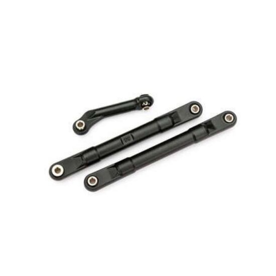 Toe links, molded composite, 98mm (88 mm center to center) (black) (2)/ ste ering link (1)