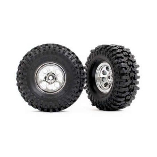 Tires & wheels, assembled (chrome 1.0 ' wheels, Mickey Thompson Baja Pro Xs 2.4x1.0' tires) (2)