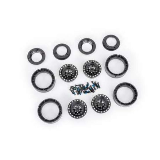 Wheels, 1.0ÔÇØ, 6061-T6 aluminum (black -anodized) (4)/ 2x8mm BCS (24)