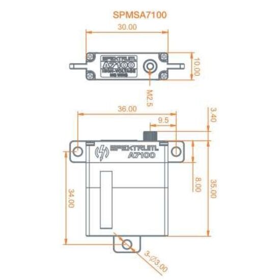 SERVO A7100 MT/MS MG HV Wing Servo, 3 image