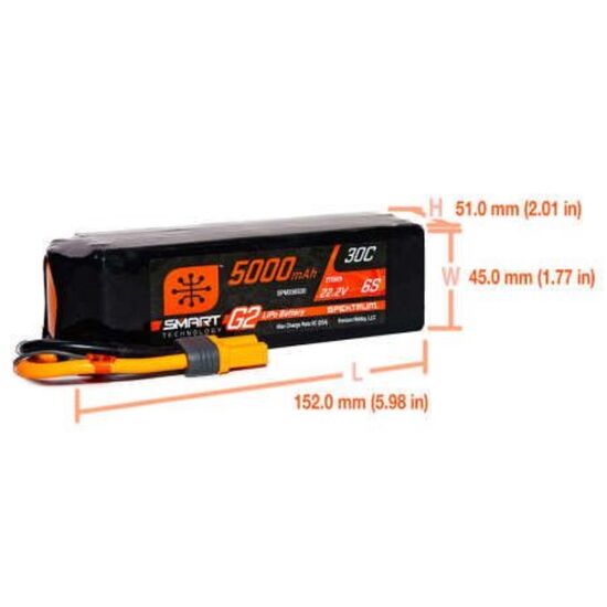 SPMX56S30 5000mAh 6S 22.2V 30C Smart LiPo Battery G2 IC5, 2 image
