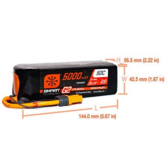SPMX56S50 5000mAh 6S 22.2V 50C Smart LiPo Battery G2 IC5, 2 image