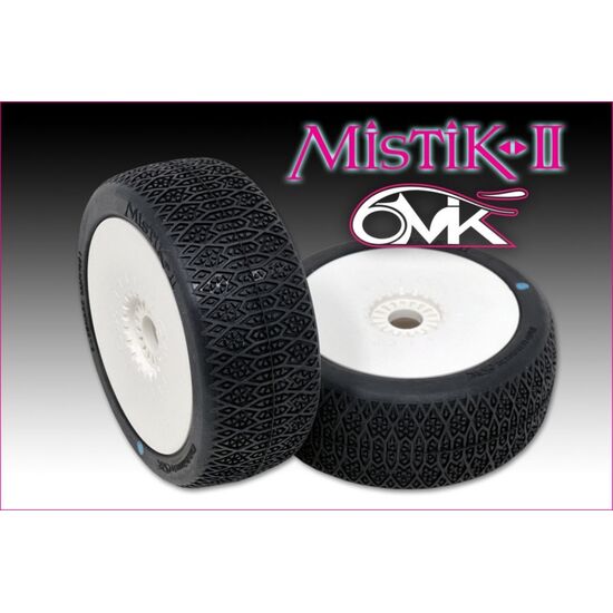 Mistik 2 Tyres - Silver compound glued on white wheels (pair)