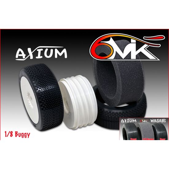 Pneus 1:8 Axium Silver avec mousses et jantes Ultra (paire, non-collé)