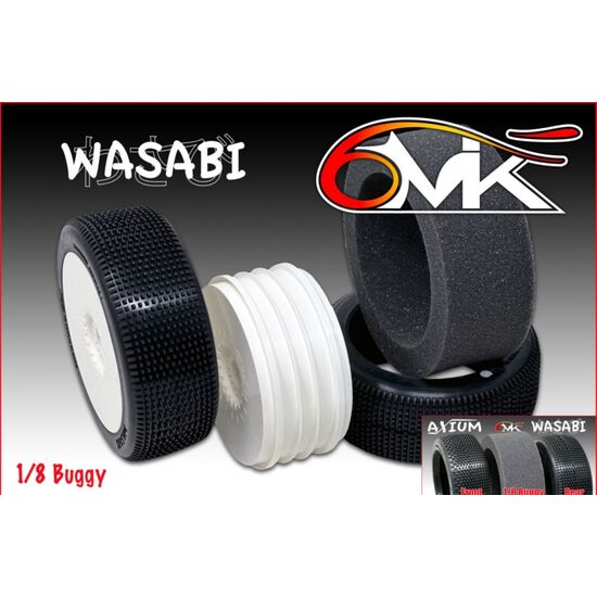 Pneus 1:8 Wasabi Silver avec mousses et jantes Ultra (paire, non-collé)