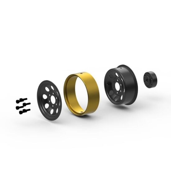 CS-8 Roue Beadlock en acier 1.2 pouces (noir/4 pièces)