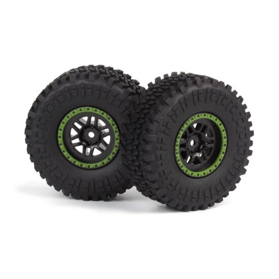 Roue et pneu assemblés (vert/2 pièces)